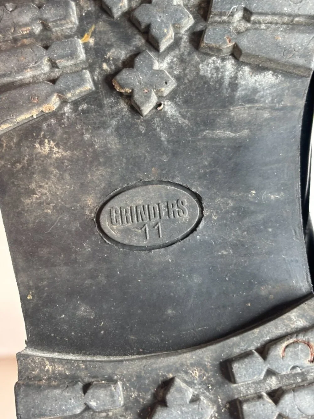 VTG Grinders King Black Leather 20 Eye Steel Toe Boots UK 11 US 12 Combat Punk